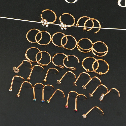32 Piezas De Tacos Para Anillos De Nariz, Juego De Joyas Par