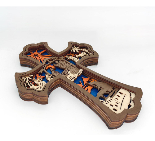 Adorno Colgante De Madera Con Forma De Cruz, Colección,