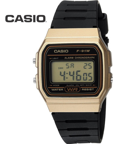 Reloj Original Casio® F-91w Golden Unixes Water Resist Nuevo