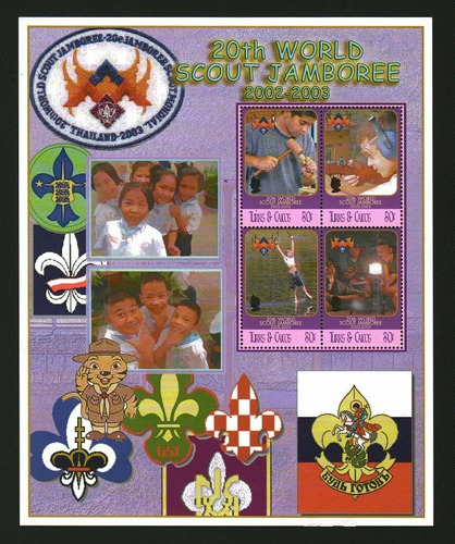 2002 Jamboree Mov Boy Scout- Turcos Y Caicos (bloque) Mint