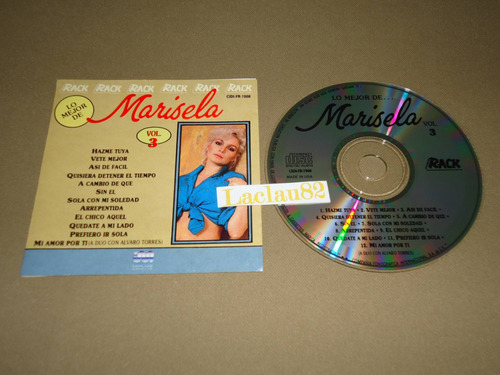 Marisela Lo Mejor De Vol 3 - 1991 Fonorack Cd Usa