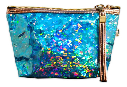 Necessaire Feminina Holográfica Estojo Maquiagem Luxo