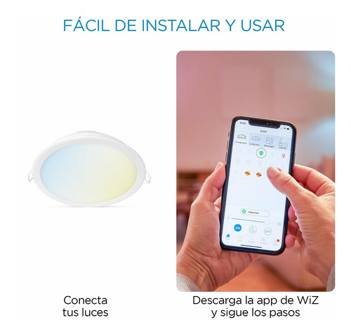 Imagen 5 de 9 de Wiz Downlight Inteligente 24w Luz Cálida-fría Wi-fi Google