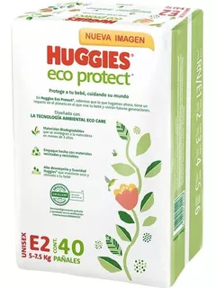 Pañales Huggies Eco Protect Bebe Etapa 2 40 Piezas 5-7.5kg