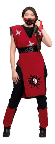 Disfraz Dragon Ninja Girl Mujer (talla L) Incluye: Bozal De Látex, Overol, Tabardo Y Cinturón.