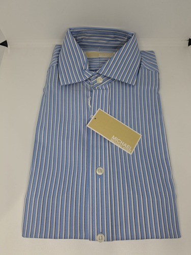 * Camisa Hombre Talla 15 1/2, 34/35 Michael Kor Azul Rayas