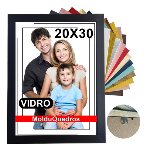 Kit C/2 Molduras Quadros 20x30 Laqueada Premium Com Vidro