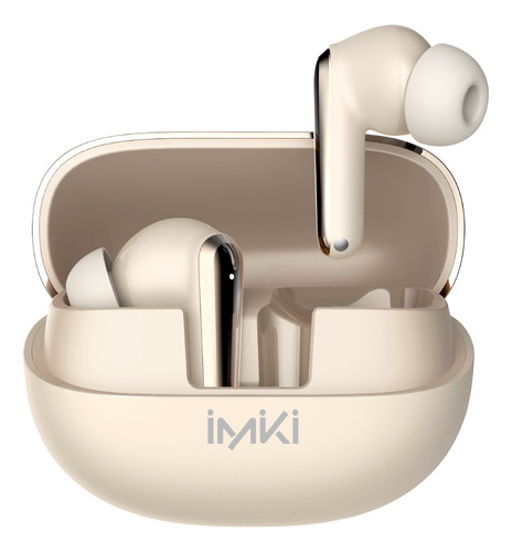 Imiki T14 Audífonos Inalámbricos Bluetooth 5.3 Gamer Con Six Micrófono Con Anc&enc Deportivos Auriculares In-ear Earbuds Carga Rápida Con Reducción De Ruido Compatible Con iPhone Y Android Color Beige