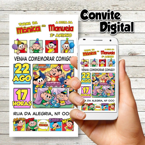 Convite Digital Turma Da Mônica