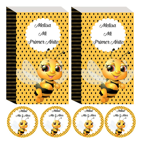 Bolsitas Golosineras Personalizadas Abejita Bebe X 10