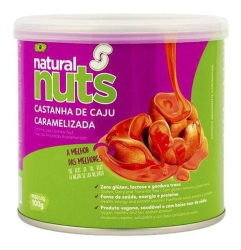 Castanha De Caju Caramelizada Natural Nuts - Sem Glúten
