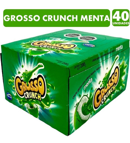 Chicle Grosso Crunch Menta (caja Con 40 Unidades)