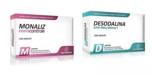 Kit 2 Desodalina 600mg - 60 Cápsulas +2 Monaliz 30 Comp