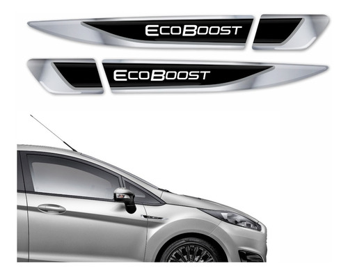 Par Emblema Lateral Paralama Porta Ford Fiesta Ecobost Res14