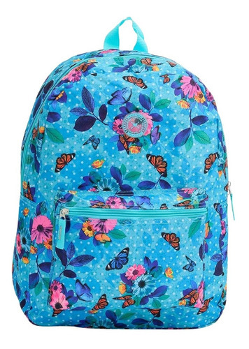 Mochila Escolar Borboletas Clio Girl Mf3015 Azul