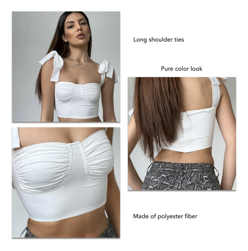 Camiseta Playera Para Mujer Cuello Cuadrado Pajarita Tirante