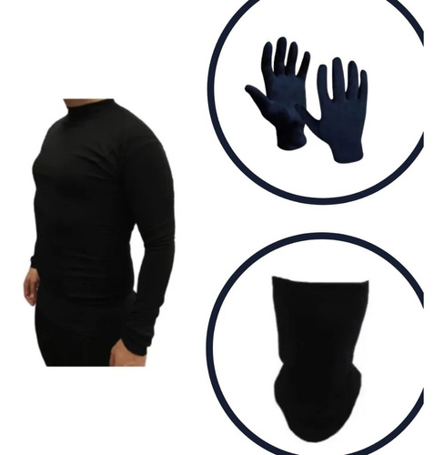 Combo Conjunto Térmico Adulto!!! Camiseta + Guantes + Cuello