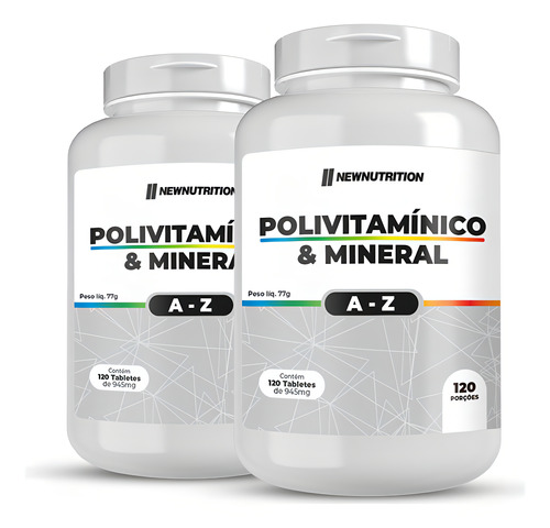 Kit 2 Multivitamínico A-z 120 Tabletes Newnutrition 