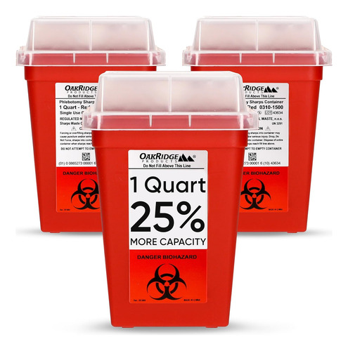 1 Quart Size (pack Of 3) | Sharps Disposal Container |