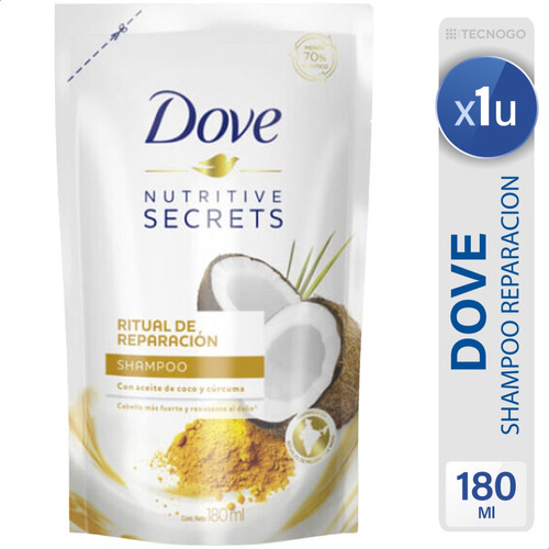 Shampoo Dove Ritual De Reparacion Con Aceite De Coco 