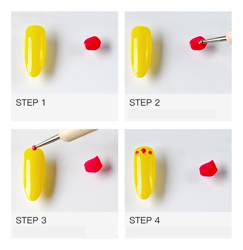 Bolígrafo Para Decoración De Uñas De Doble Punta 5 Pcs