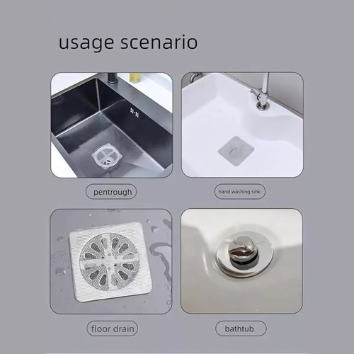 10 Pegatinas Desechables Para Drenaje De Ducha, Filtros De