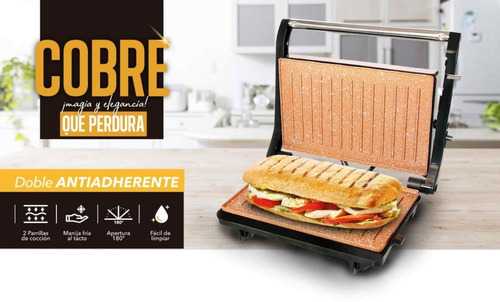 Sanduchera Grill Asador Panini 180 Grados Home Elements