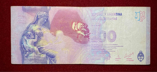 Billete 100 Pesos Evita 2016 Error De Impresión Bottero 4339