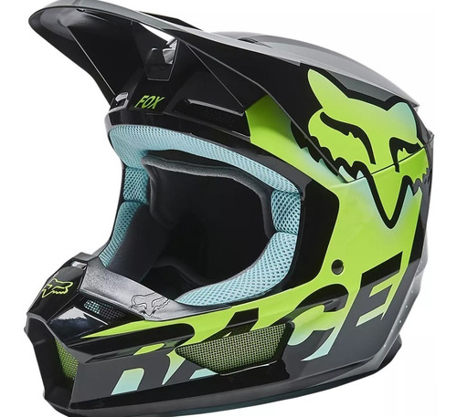 Casco V1 Trice Niño Verde Proteccion Moto Motocross Atv Fox