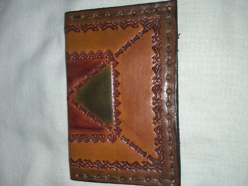 Porta Documentos Artesanal En Cuero
