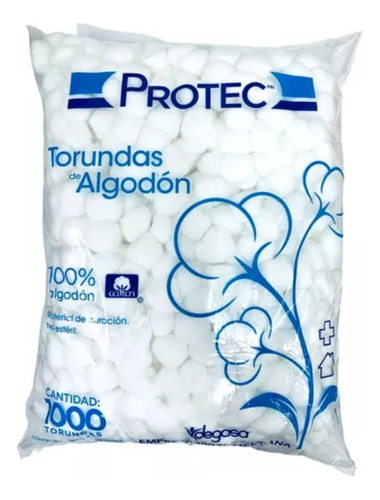 Torunda De Algodón Protec 500gms / 1,000 Torundas