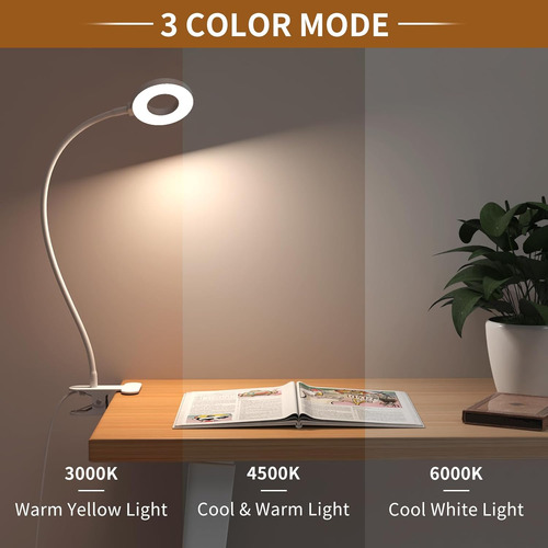 Luz De Libro Led Con Clip Flexible Para Escritorio