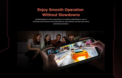 Doogee Smartphone Blade 10 Pro Phone Dual SIM 256 GB negro 16 GB RAM