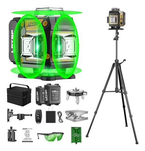 Nivel Láser 360 Con Trípode Hasta 60 M Líneas Verticales Ip5