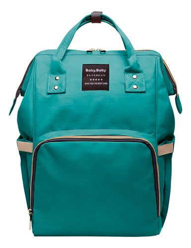 Mochila Bolso Maternal Impermeable Lavable Color Verde