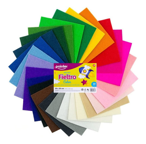 Imagen 1 de 4 de Fieltro Negro Pointer 20x30cm Paquete X10 Unidades