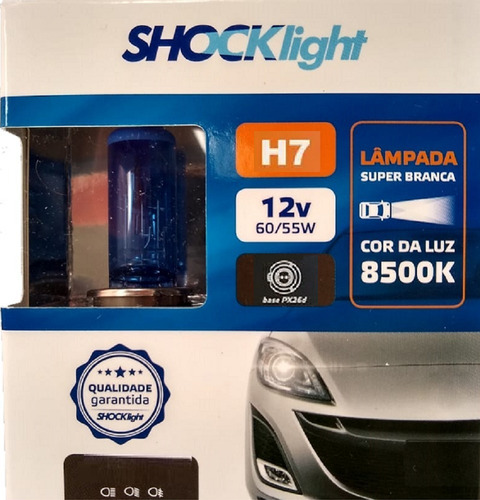 Par Kit Lâmpadas Automotiva Super Branca Farol H7 8500k Nova