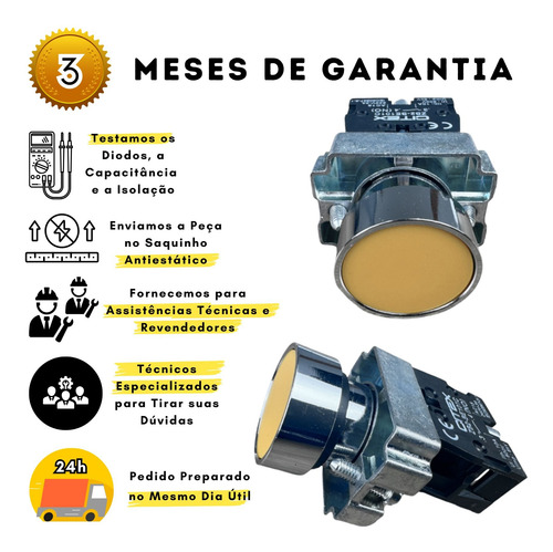 Botão De Comando Com Trava Lay5-ba51 Na 22mm