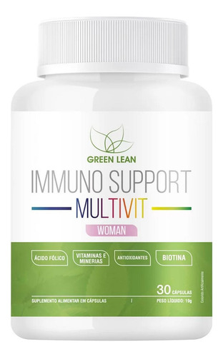Multivitamínico Immuno Support Woman - 30 Caps - Green Lean Sabor Sem Sabor