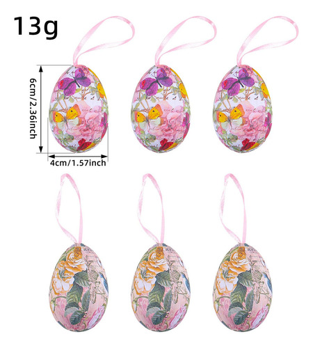 6x Adornos De Huevos De Pascua Colgantes Huevos De Estilo A