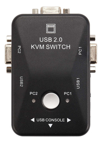New Conmutador Usb Kvm, 2 Puertos, Vga Y Svga, Caja De