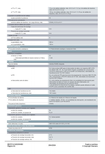 Modulo De Cpu Simatic S7-200, Cpu 224 6es7214-1ad23-0xb0