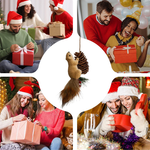 Adornos Navideños De Ardilla Falsa Adornos Navideños De Anim