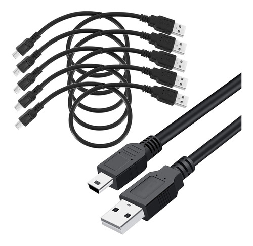 Saitech It Paquete De 5 Cables Usb 2.0 A A Mini B De 5 Pines