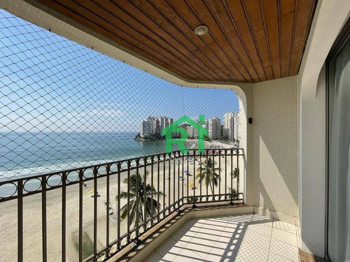 Imagem 3 de 30 de Apartamento Frente Mar, 4 Dormitórios Sendo 3 Suítes, 2 Vagas, Área De Lazer, Astúrias, Guarujá/sp - Ap5783