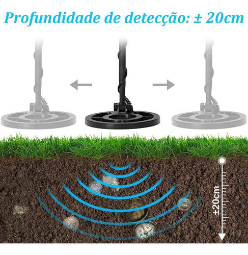 Detector De Metais Md-3028 Portátil Ferro Alumínio Ouro