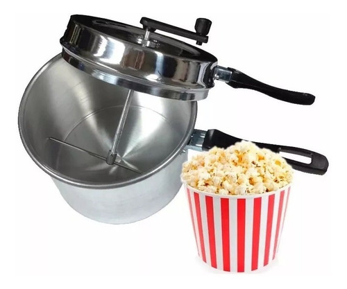 Pochoclera Familiar Popcorn Pochoclos Olla Aluminio En Caja