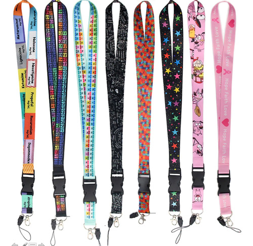 1 Gafete Lanyard Cinta Cordon Llavero Broche Desprendible