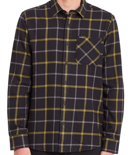 Camisa Volcom Caden Plaid Negro