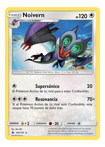 Pokemon Noivern 101/131 Reverse Español Forbidden Light Fli